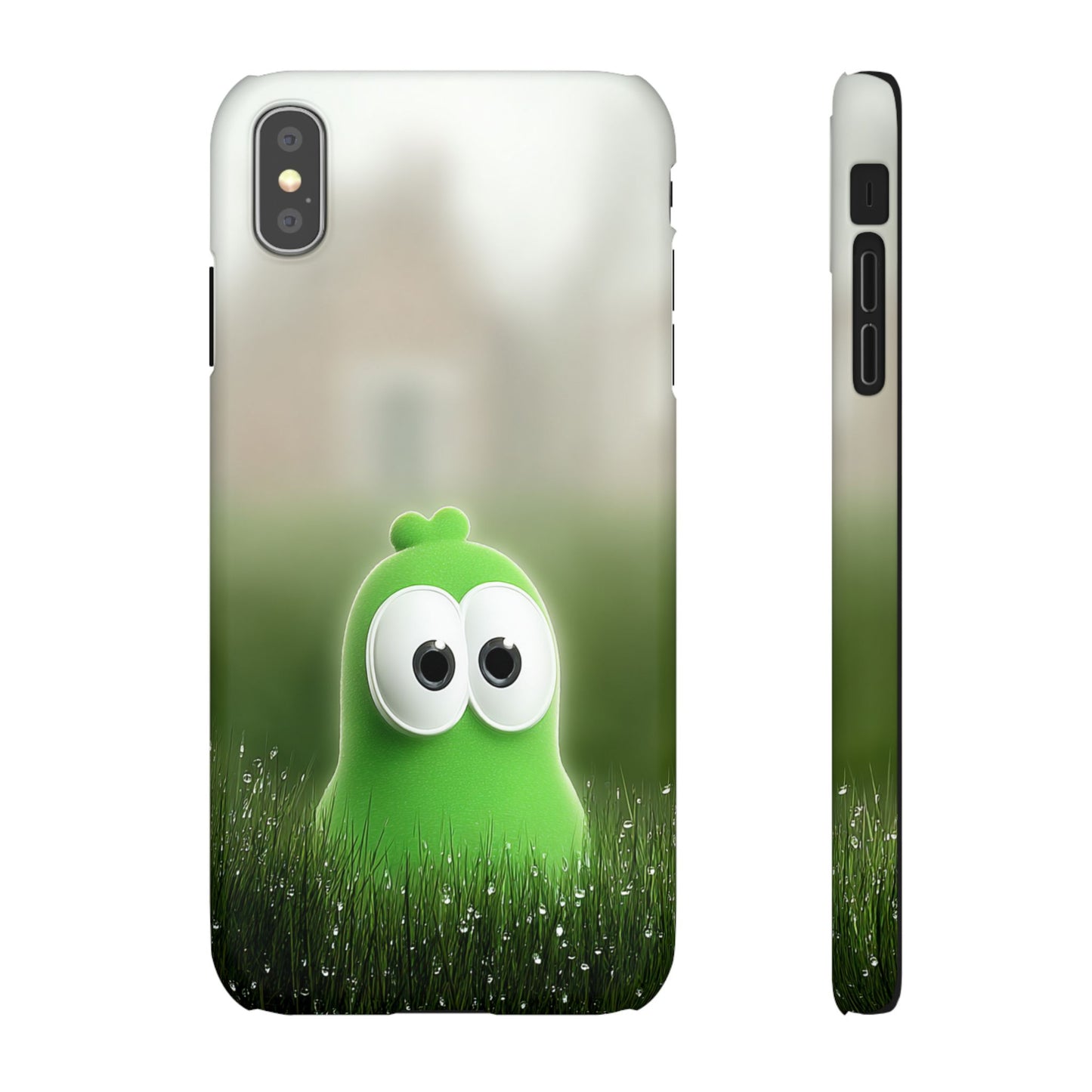Cute Green Creature Phone Case, Snap Cases, Green Monster Phone Cover, Fun Phone Accessory, Playful Gift for Kids