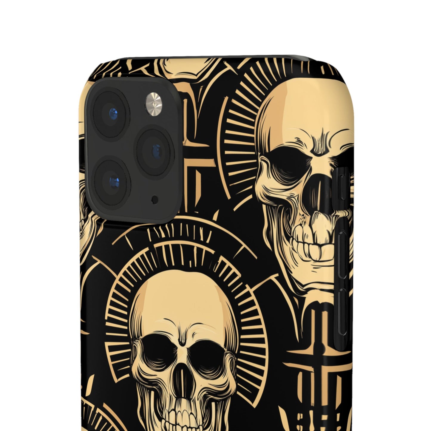 Skull Print Snap Case, Edgy Phone Cover for Goth Lovers, Protective Shell for Halloween, Unique Gift for Him or Her