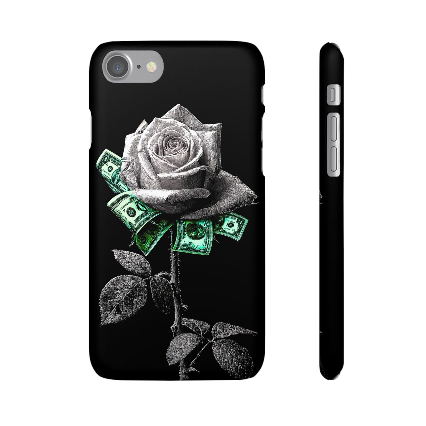Stylish Rose & Money Snap Case - Floral Phone Protection, Trendy Gift for Him/Her, Birthday Present, Accessories for Teens