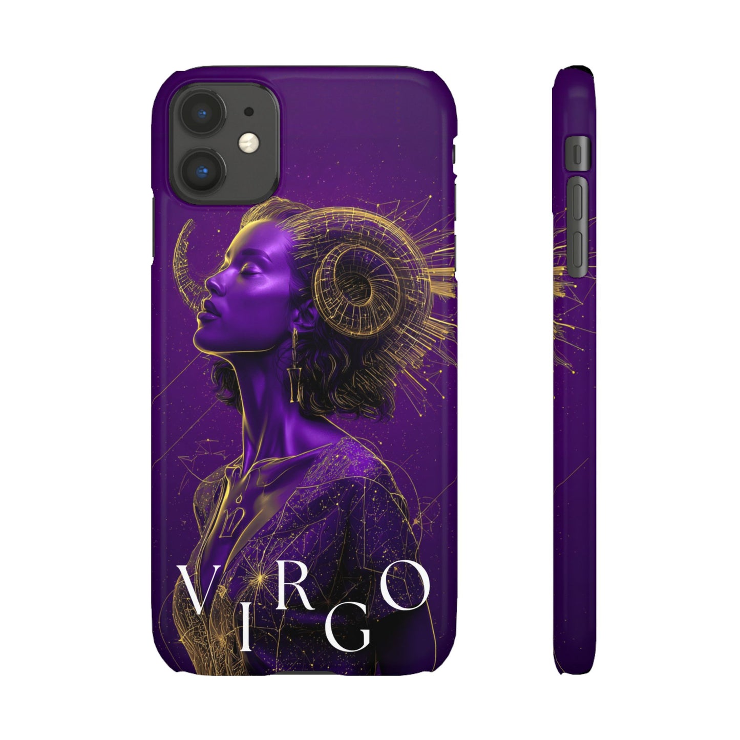 Purple & Gold Celestial Virgo Phone Case – Snap Cover for Samsung & iPhone