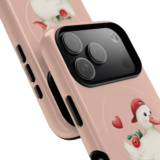 Duck Skateboard Magnetic Phone Case — Cute Pink Protective iPhone Cover