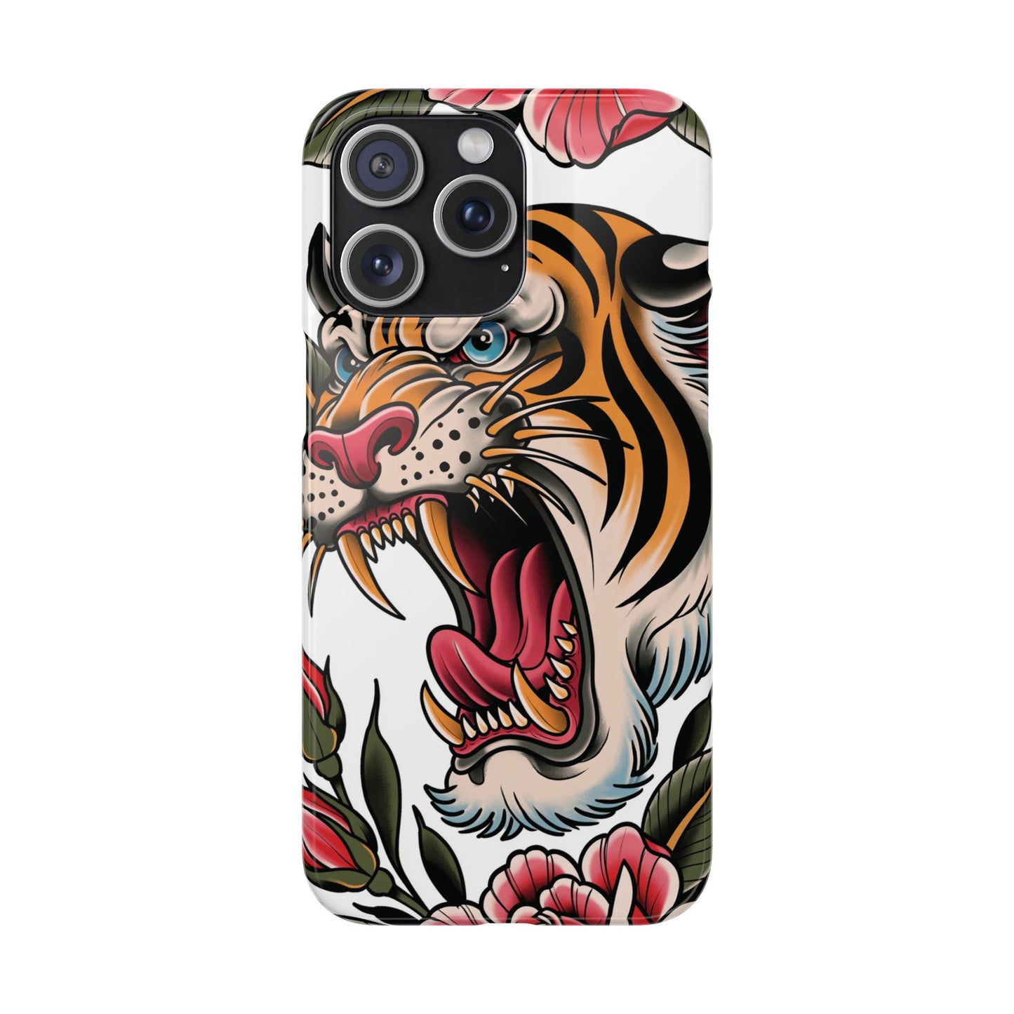 Tiger Floral Phone Case — Vintage Roaring Tiger Snap Case