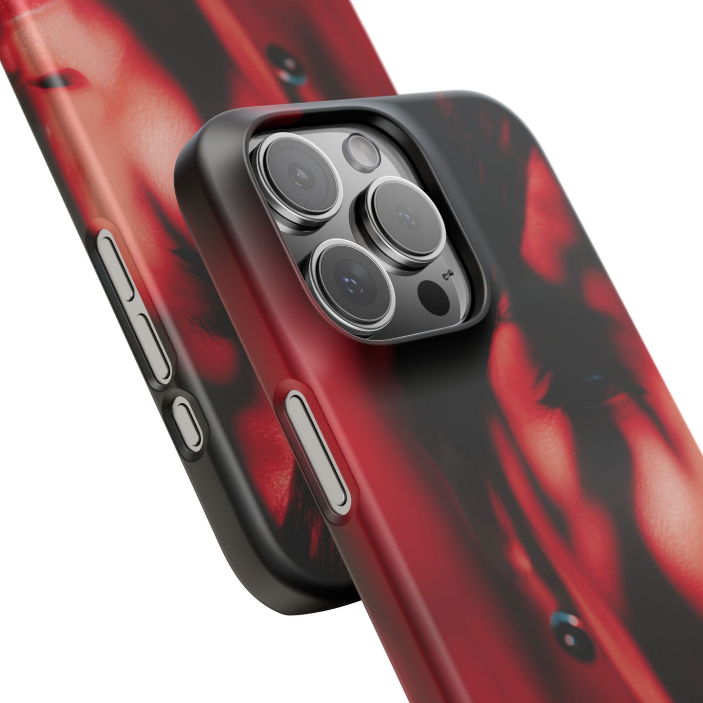 Stylish Snap Cases for Phone, Artistic Phone Cover, Unique Gifts, Red Aesthetic Case, Trendy Accessory, Vibrant Protection