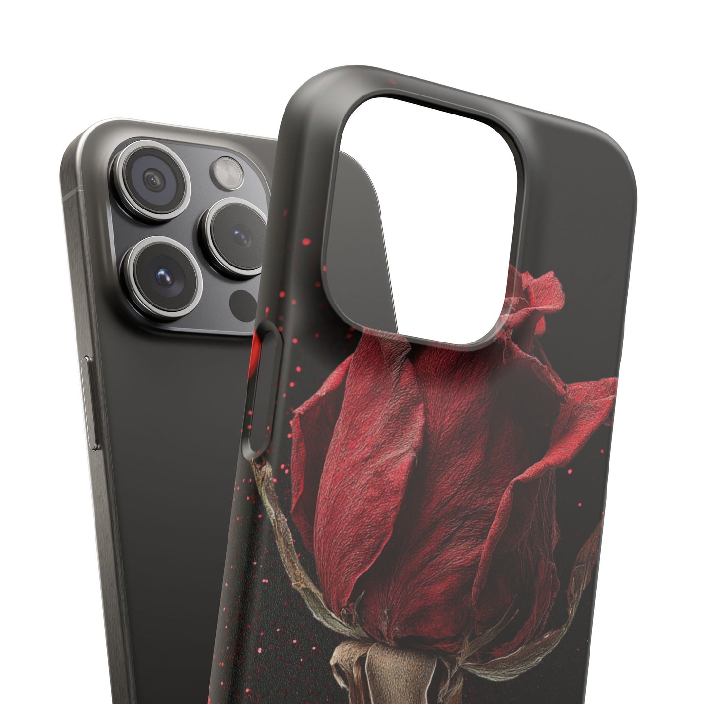 Romantic Rose Snap Case, Floral Phone Cover, Valentines Day Gift, Trendy Mobile Accessory, Heart Design Case, Elegant Phone Protector