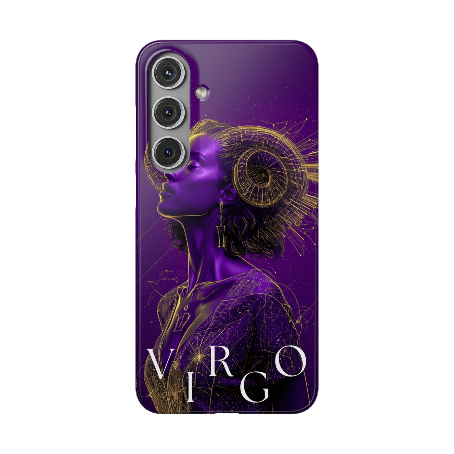 Purple & Gold Celestial Virgo Phone Case – Snap Cover for Samsung & iPhone