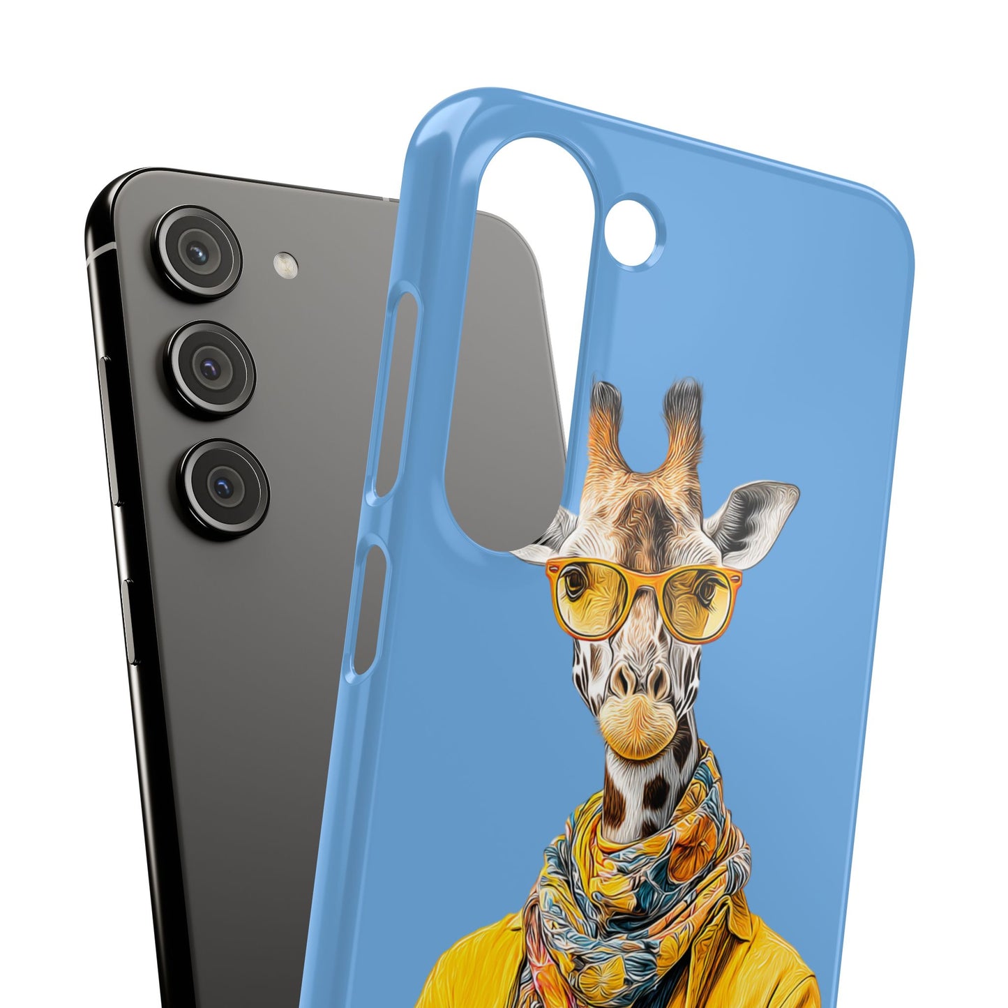Giraffe Blue Snap Case Phone Cover for Animal Lover Iphone and Samsung models