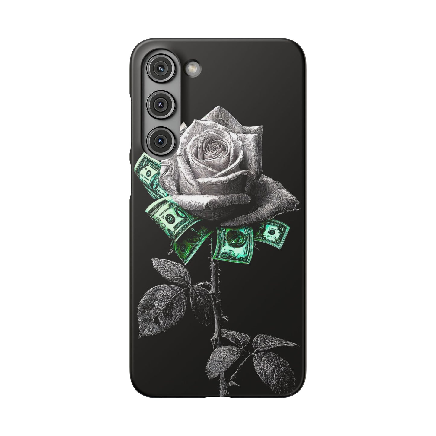 Stylish Rose & Money Snap Case - Floral Phone Protection, Trendy Gift for Him/Her, Birthday Present, Accessories for Teens