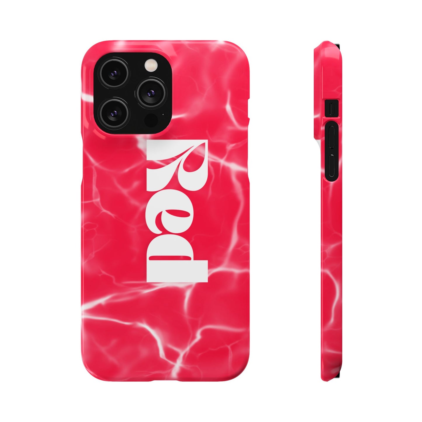 Vibrant Red Snap Case for iPhone, Trendy Phone Cover, Gift for Her, Summer Accessory, Stylish Tech Protection