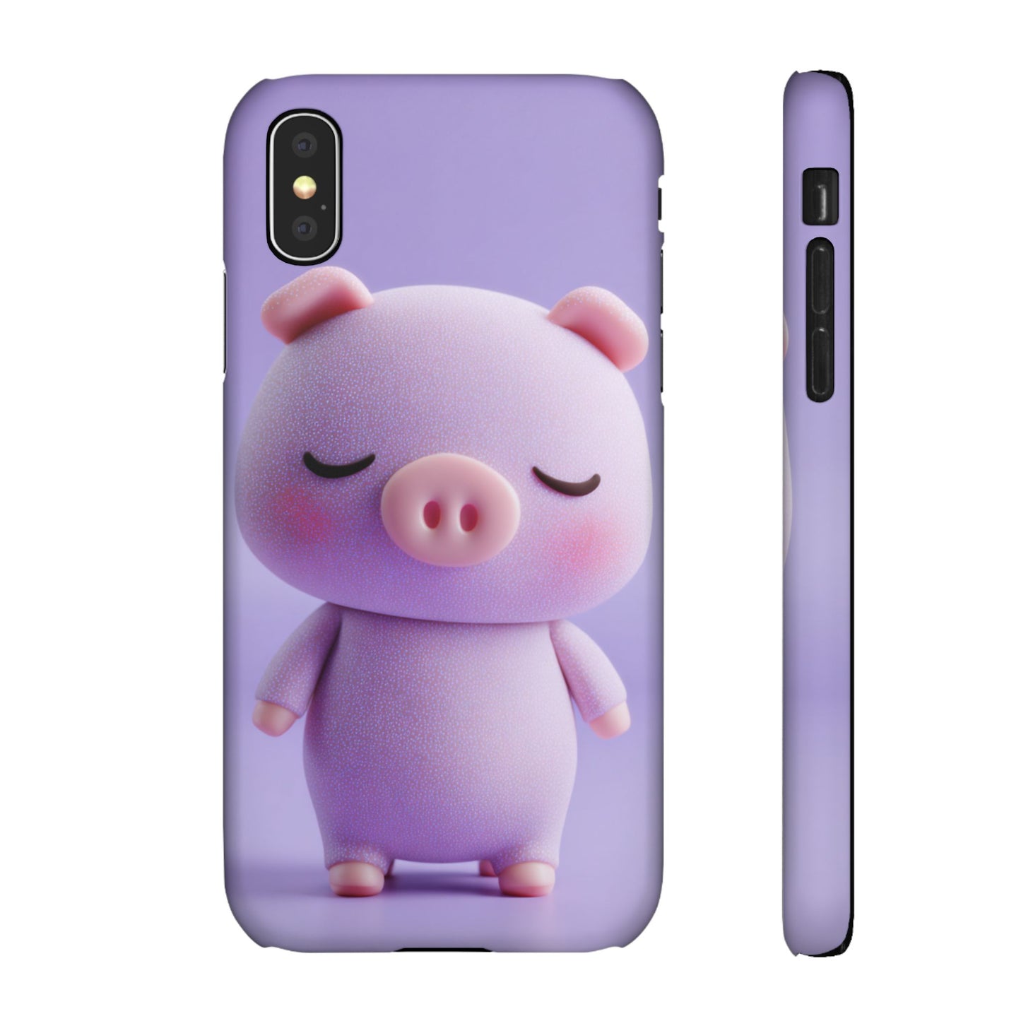Cute Pig Snap Case for iPhone, Animal Lovers Phone Cover, Kawaii Aesthetic Accessory, Birthday Gift, Unique Phone Protection
