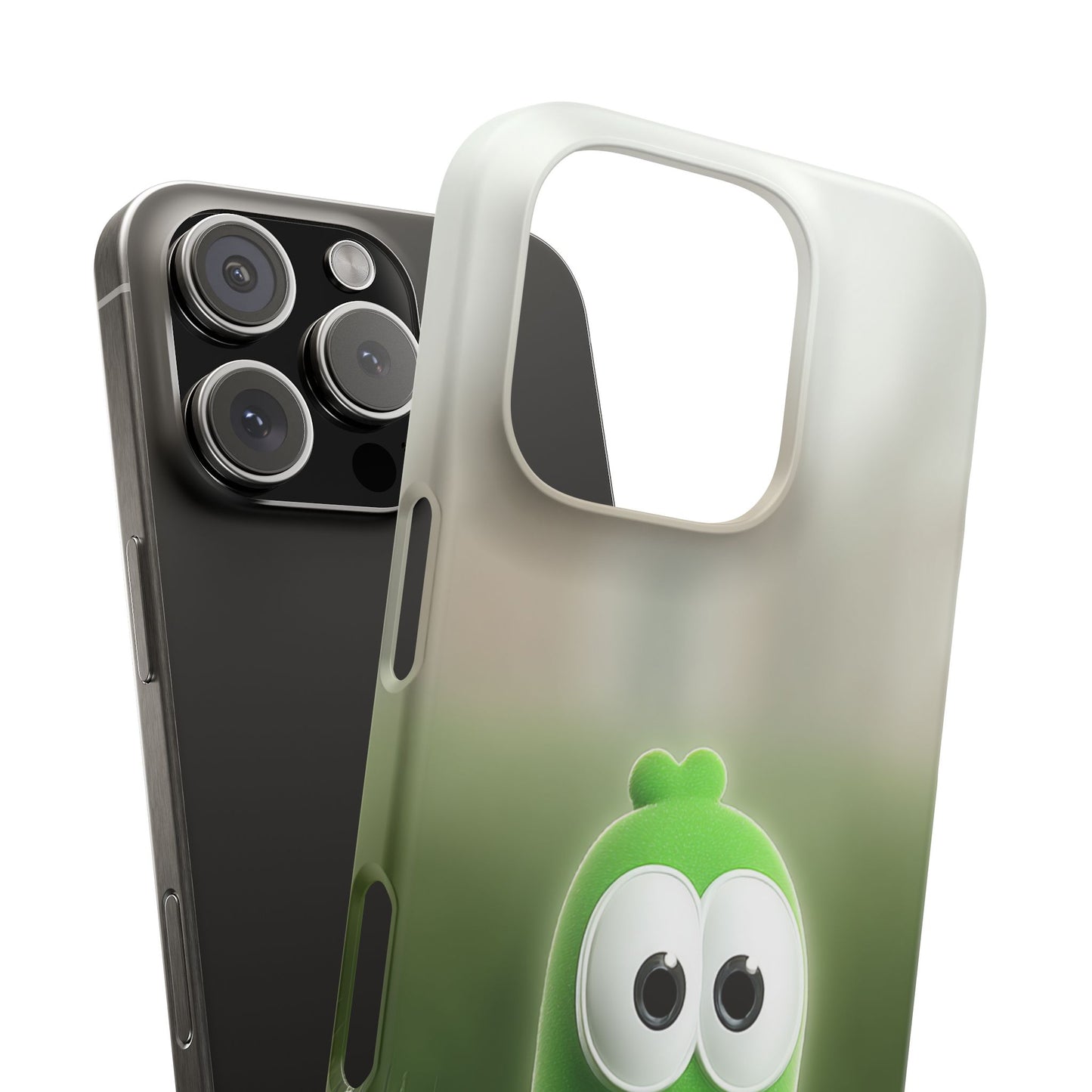 Cute Green Creature Phone Case, Snap Cases, Green Monster Phone Cover, Fun Phone Accessory, Playful Gift for Kids