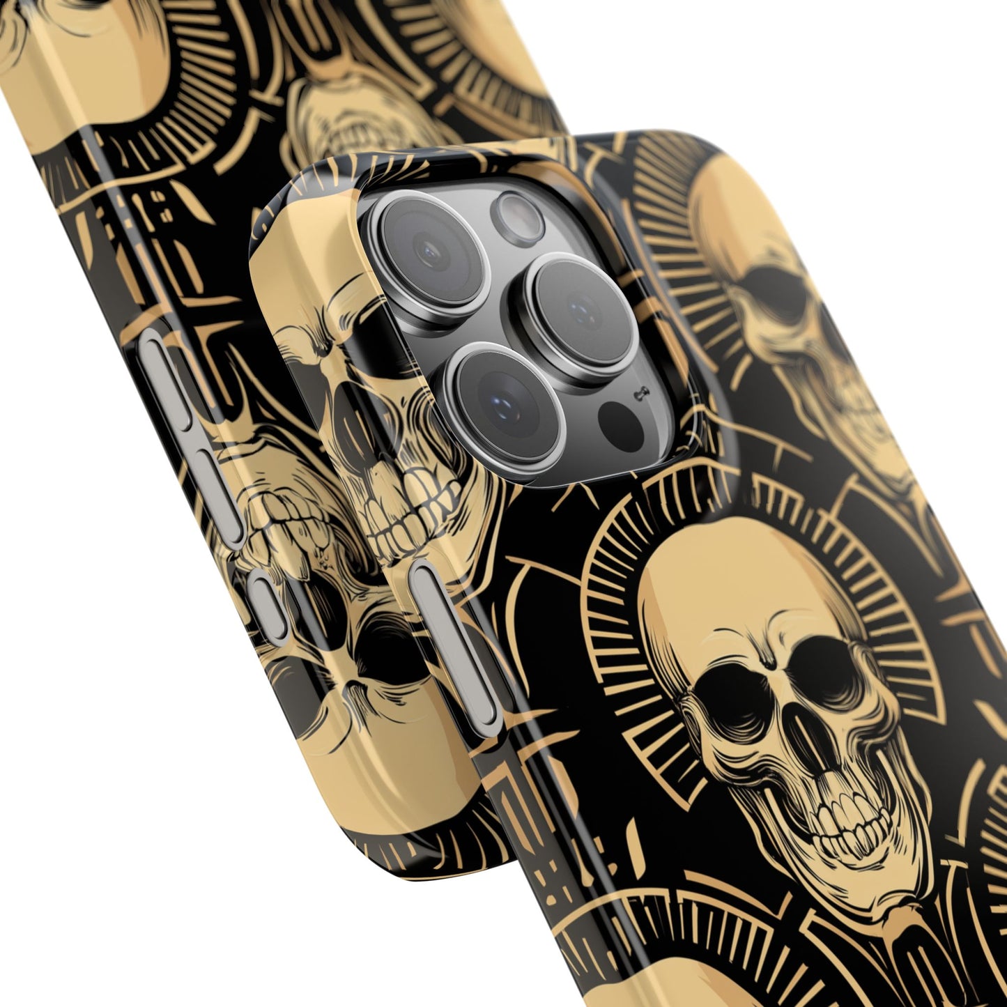 Skull Print Snap Case, Edgy Phone Cover for Goth Lovers, Protective Shell for Halloween, Unique Gift for Him or Her