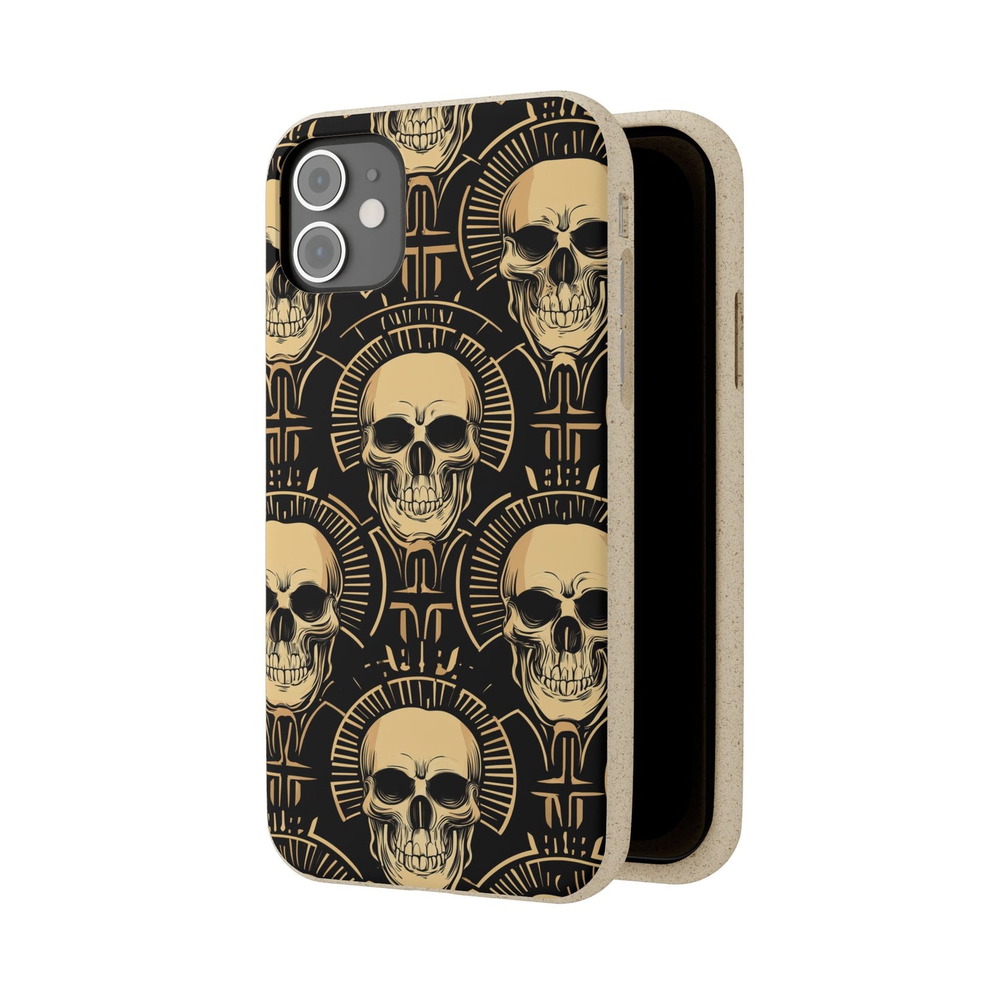 Skull Biodegradable Phone Case, Eco-Friendly iPhone Cover, Sustainable Gift, Cool Skull Design, Skull Art Accessories, Halloween Decor