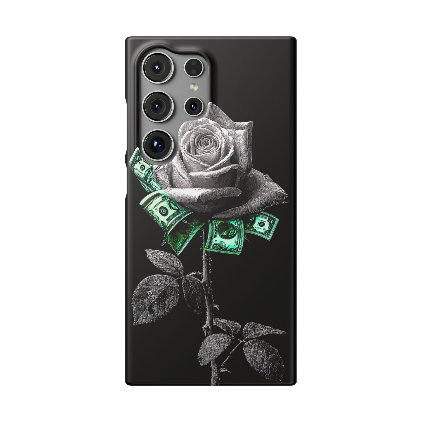 Stylish Rose & Money Snap Case - Floral Phone Protection, Trendy Gift for Him/Her, Birthday Present, Accessories for Teens