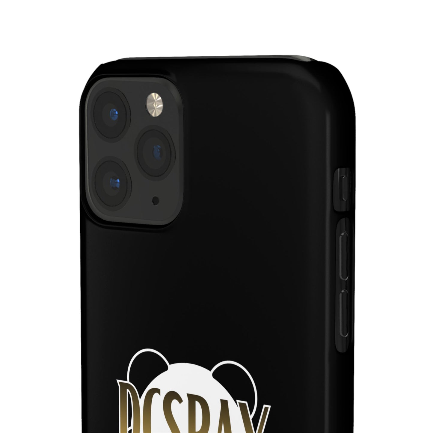 Phone Case — Glossy Black Custom "DCSBAY CUSTOM" Logo Snap Case