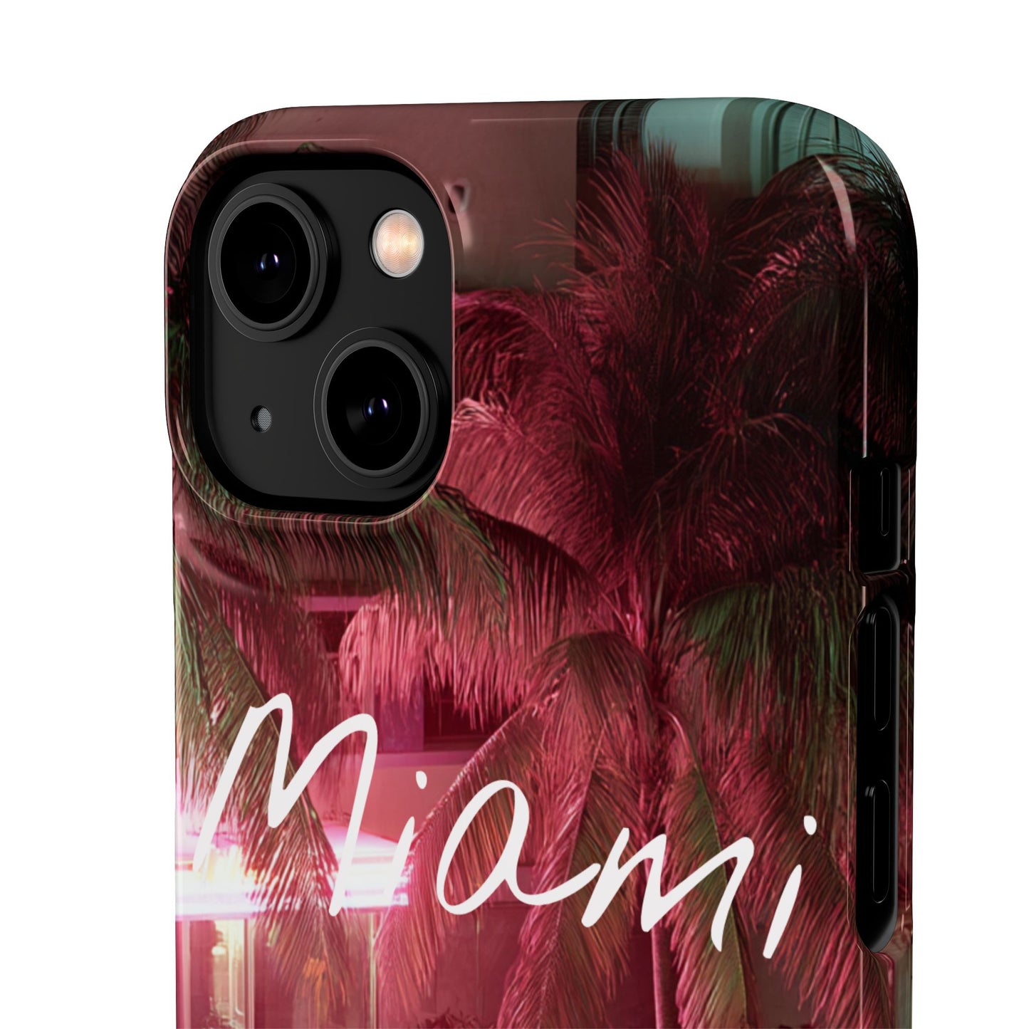 Miami Vibes Snap Case, Tropical Phone Cover, Summer Accessory, Gift for Travel Lovers, Neon Aesthetic, Beach-themed Tech