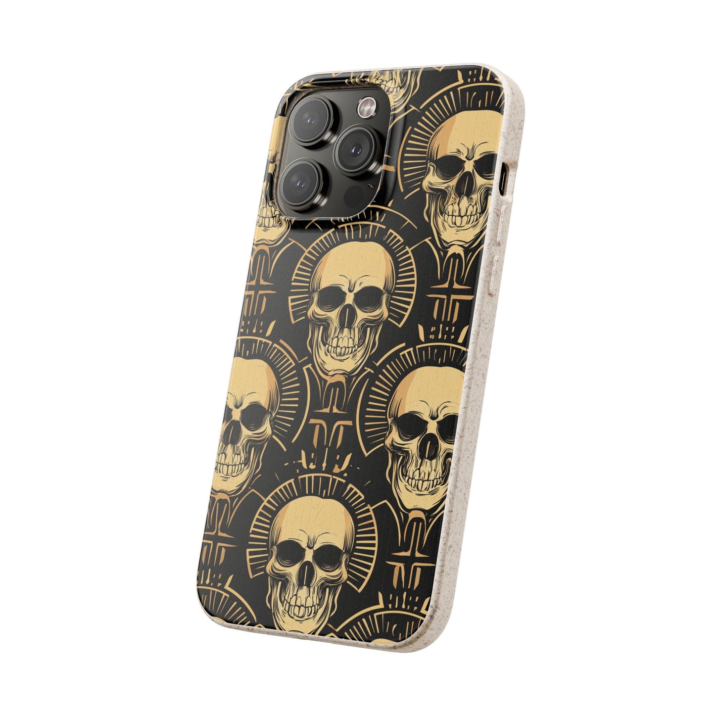 Skull Biodegradable Phone Case, Eco-Friendly iPhone Cover, Sustainable Gift, Cool Skull Design, Skull Art Accessories, Halloween Decor