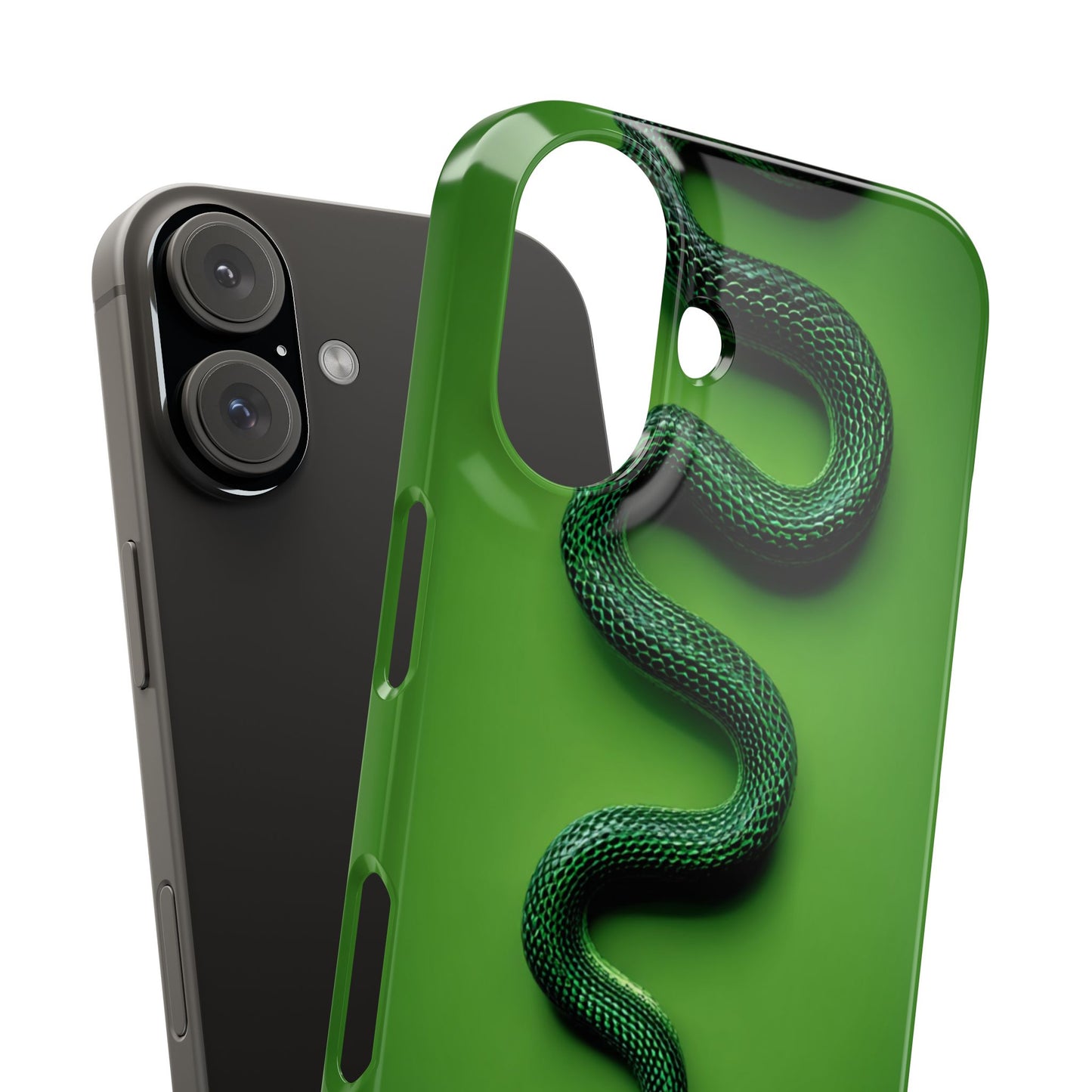 Green Snake Snap Case for iPhone, Stylish Phone Cover, Unique Gift, Trendy Accessory, Birthday, Nature Lover's Phone Case