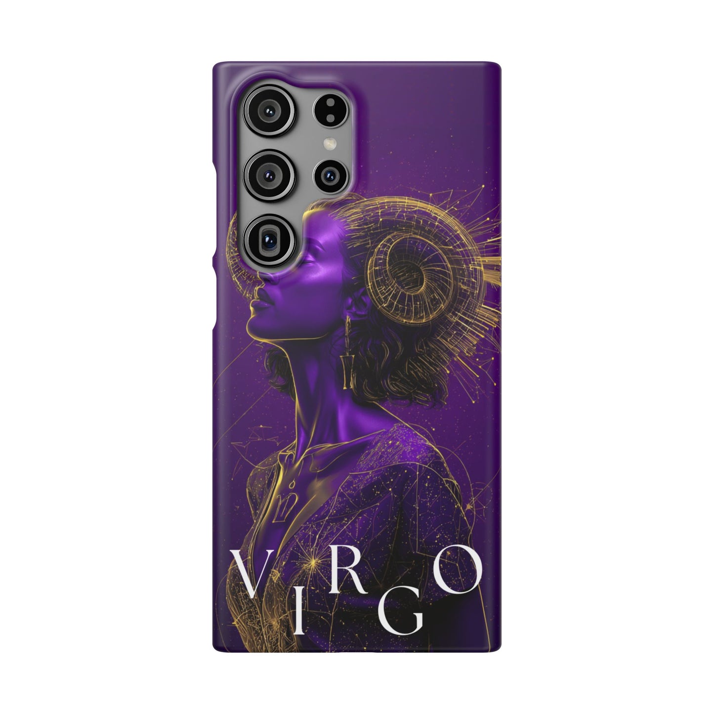 Purple & Gold Celestial Virgo Phone Case – Snap Cover for Samsung & iPhone