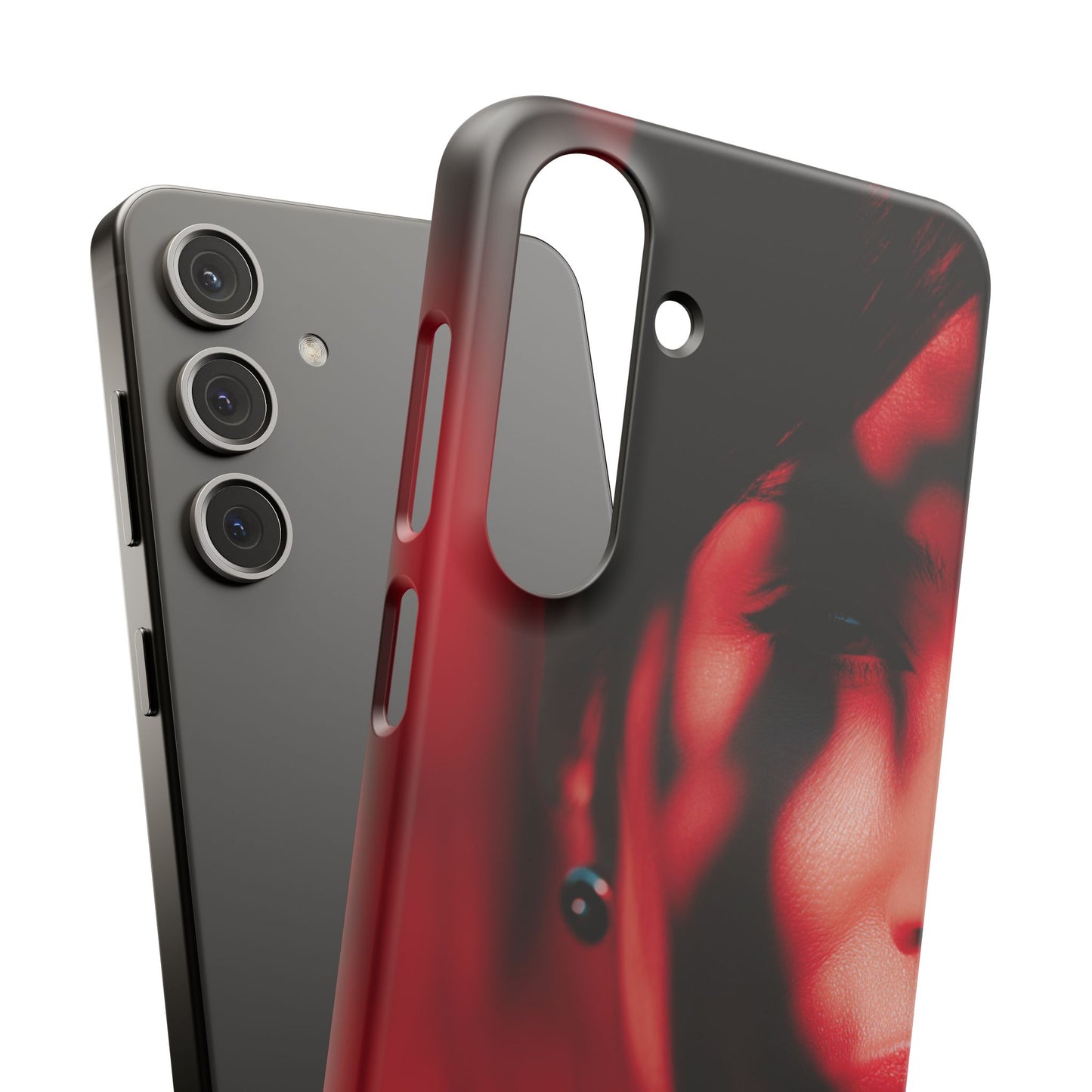 Stylish Snap Cases for Phone, Artistic Phone Cover, Unique Gifts, Red Aesthetic Case, Trendy Accessory, Vibrant Protection