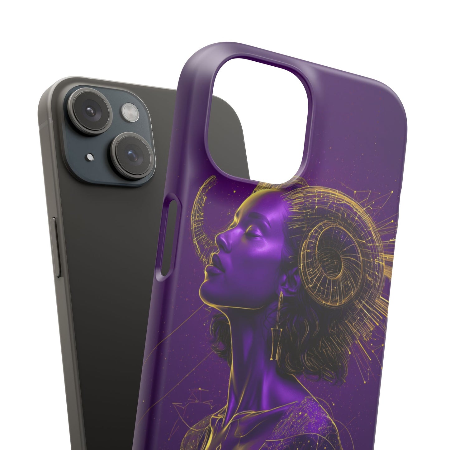 Purple & Gold Celestial Virgo Phone Case – Snap Cover for Samsung & iPhone