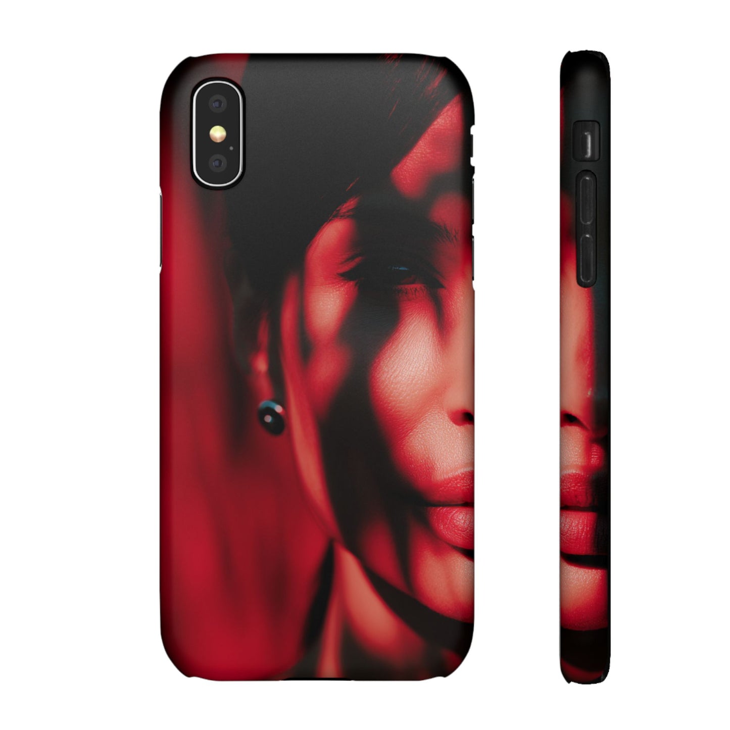 Stylish Snap Cases for Phone, Artistic Phone Cover, Unique Gifts, Red Aesthetic Case, Trendy Accessory, Vibrant Protection