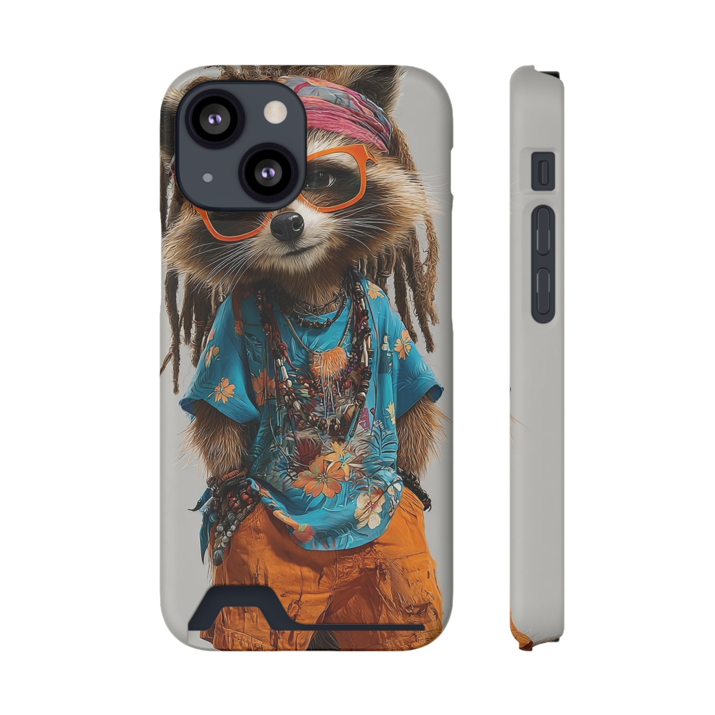 Boho Raccoon Phone Case with Card Holder, Cute Animal Phone Cover, Retro Stylish Phone Protector, Gifts for Animal Lovers, Trendy [...]