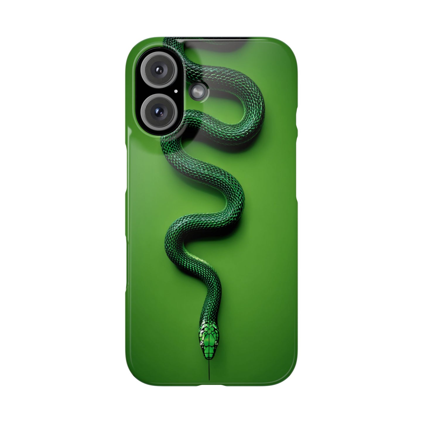 Green Snake Snap Case for iPhone, Stylish Phone Cover, Unique Gift, Trendy Accessory, Birthday, Nature Lover's Phone Case