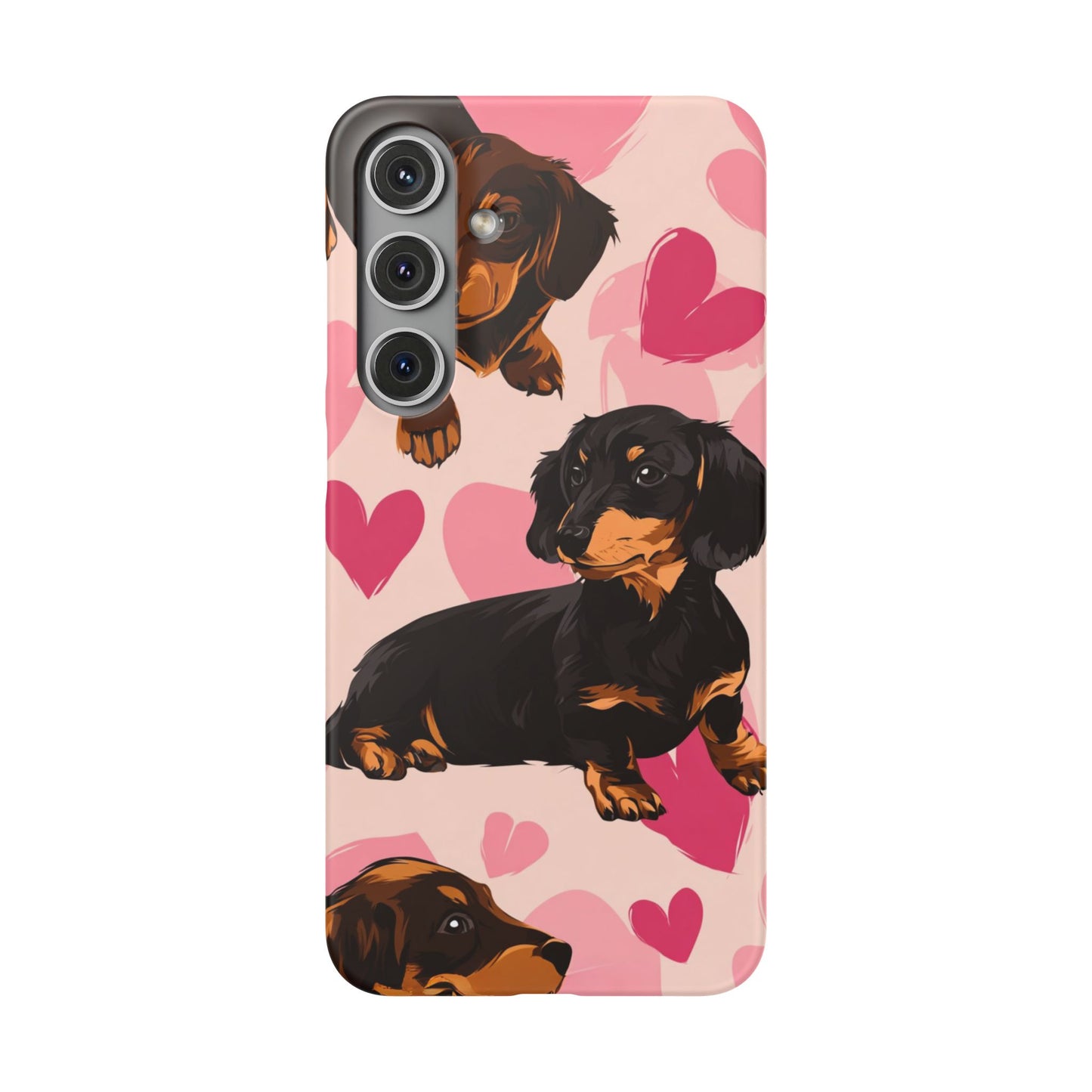 Pink Dachshund Love Phone Case for Iphone and Samsung Customistion and Free Shipping Avvialable