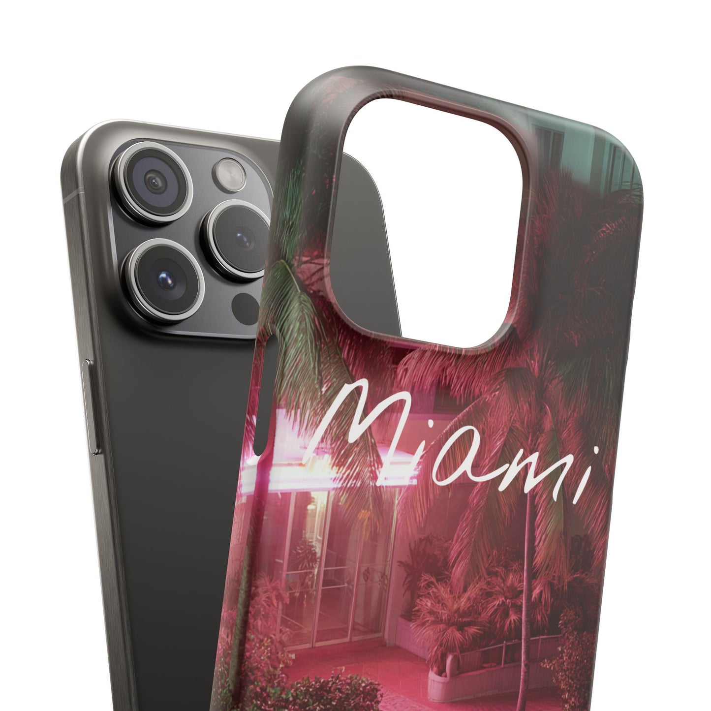 Miami Vibes Snap Case, Tropical Phone Cover, Summer Accessory, Gift for Travel Lovers, Neon Aesthetic, Beach-themed Tech