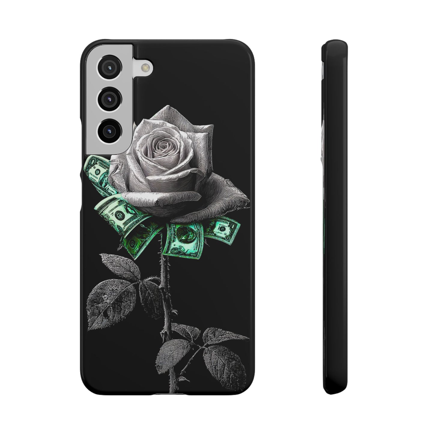 Stylish Rose & Money Snap Case - Floral Phone Protection, Trendy Gift for Him/Her, Birthday Present, Accessories for Teens