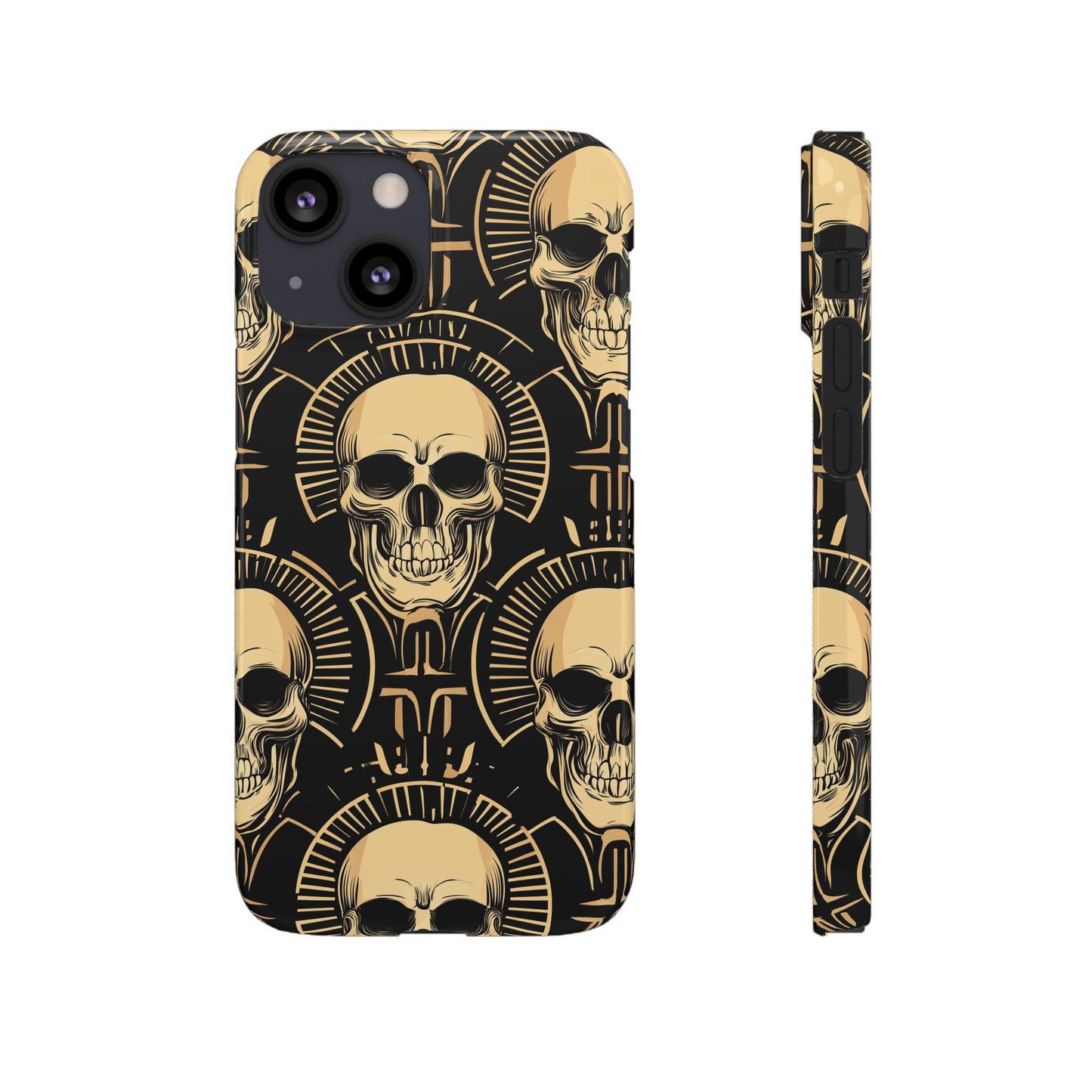 Skull Print Snap Case, Edgy Phone Cover for Goth Lovers, Protective Shell for Halloween, Unique Gift for Him or Her