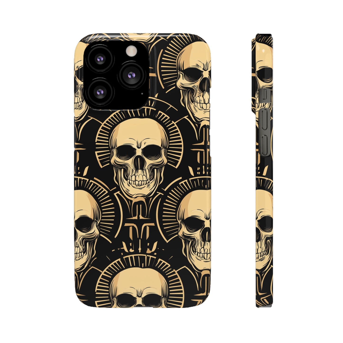 Skull Print Snap Case, Edgy Phone Cover for Goth Lovers, Protective Shell for Halloween, Unique Gift for Him or Her