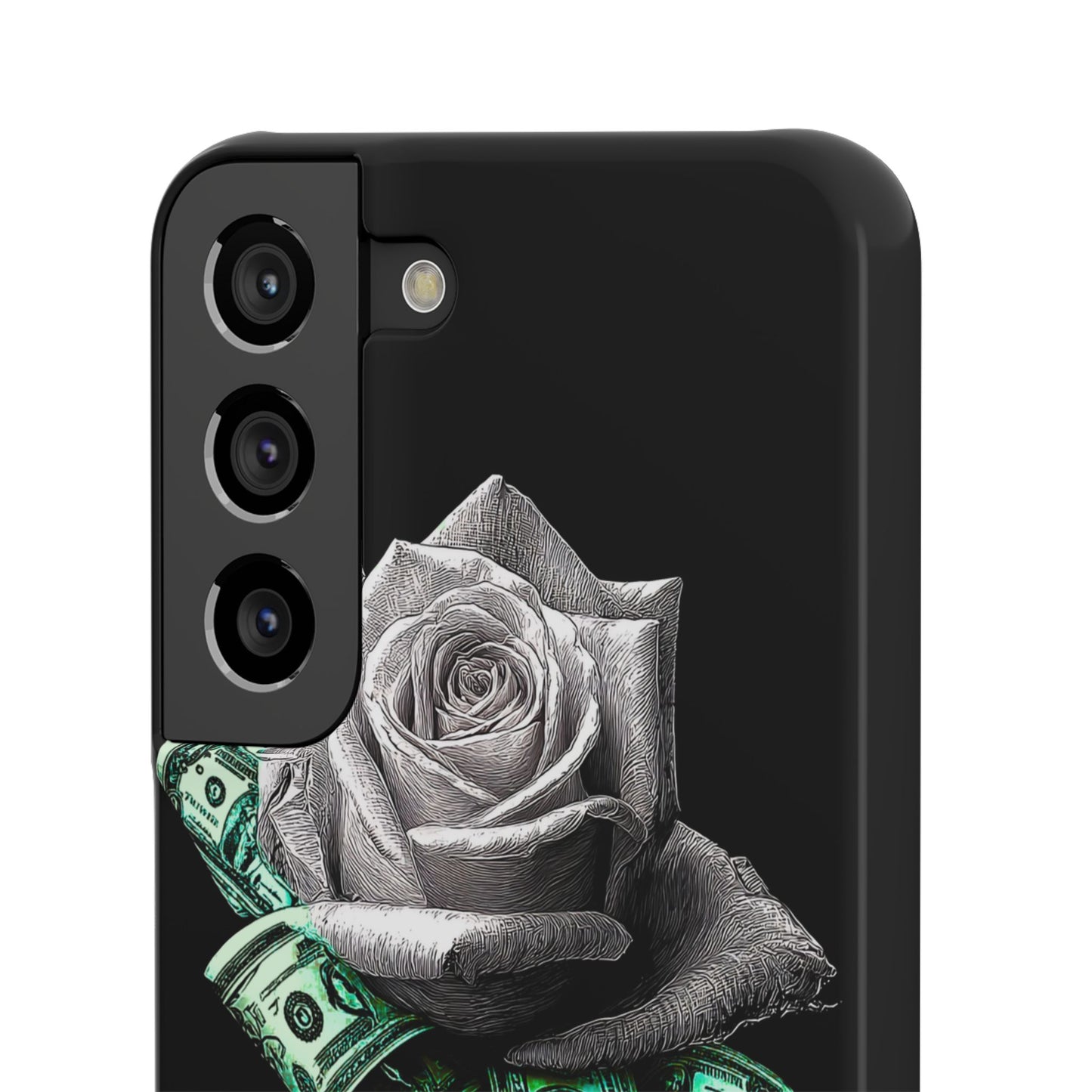 Stylish Rose & Money Snap Case - Floral Phone Protection, Trendy Gift for Him/Her, Birthday Present, Accessories for Teens