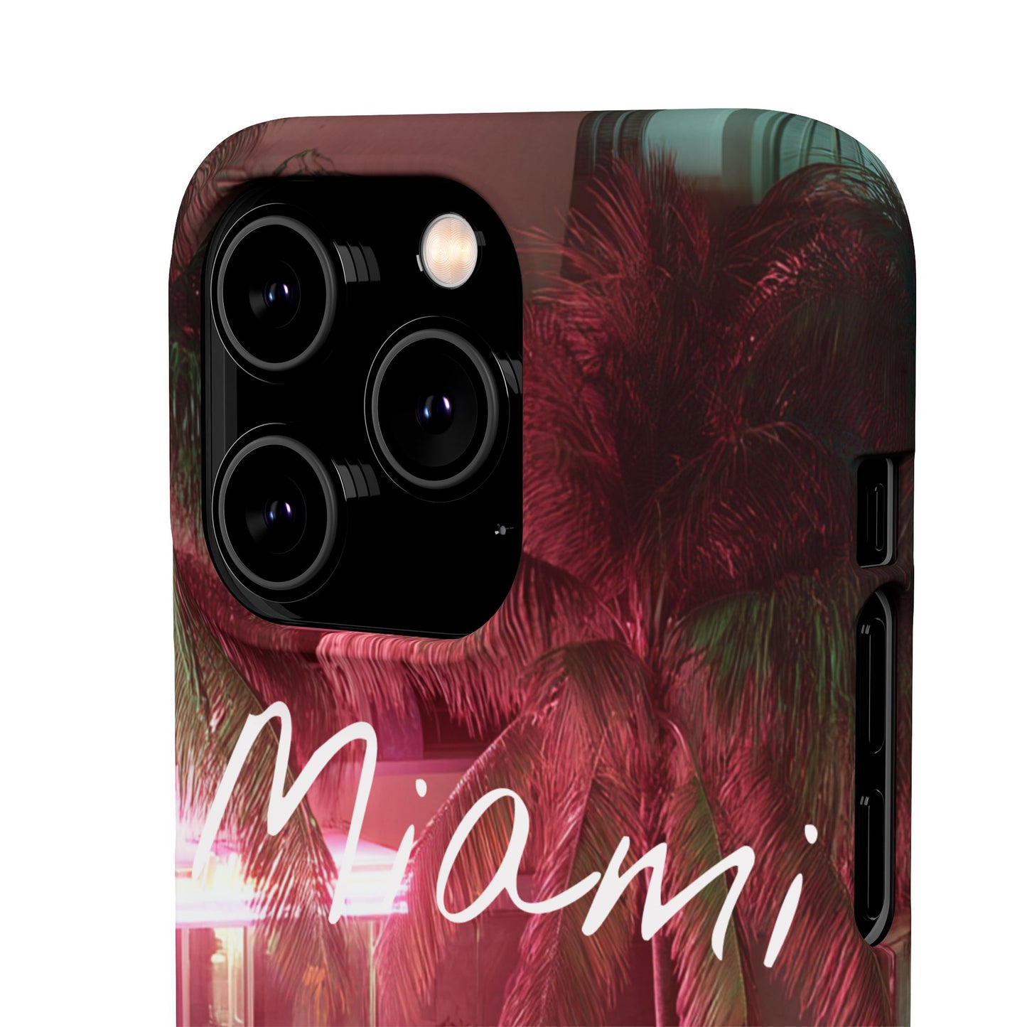 Miami Vibes Snap Case, Tropical Phone Cover, Summer Accessory, Gift for Travel Lovers, Neon Aesthetic, Beach-themed Tech
