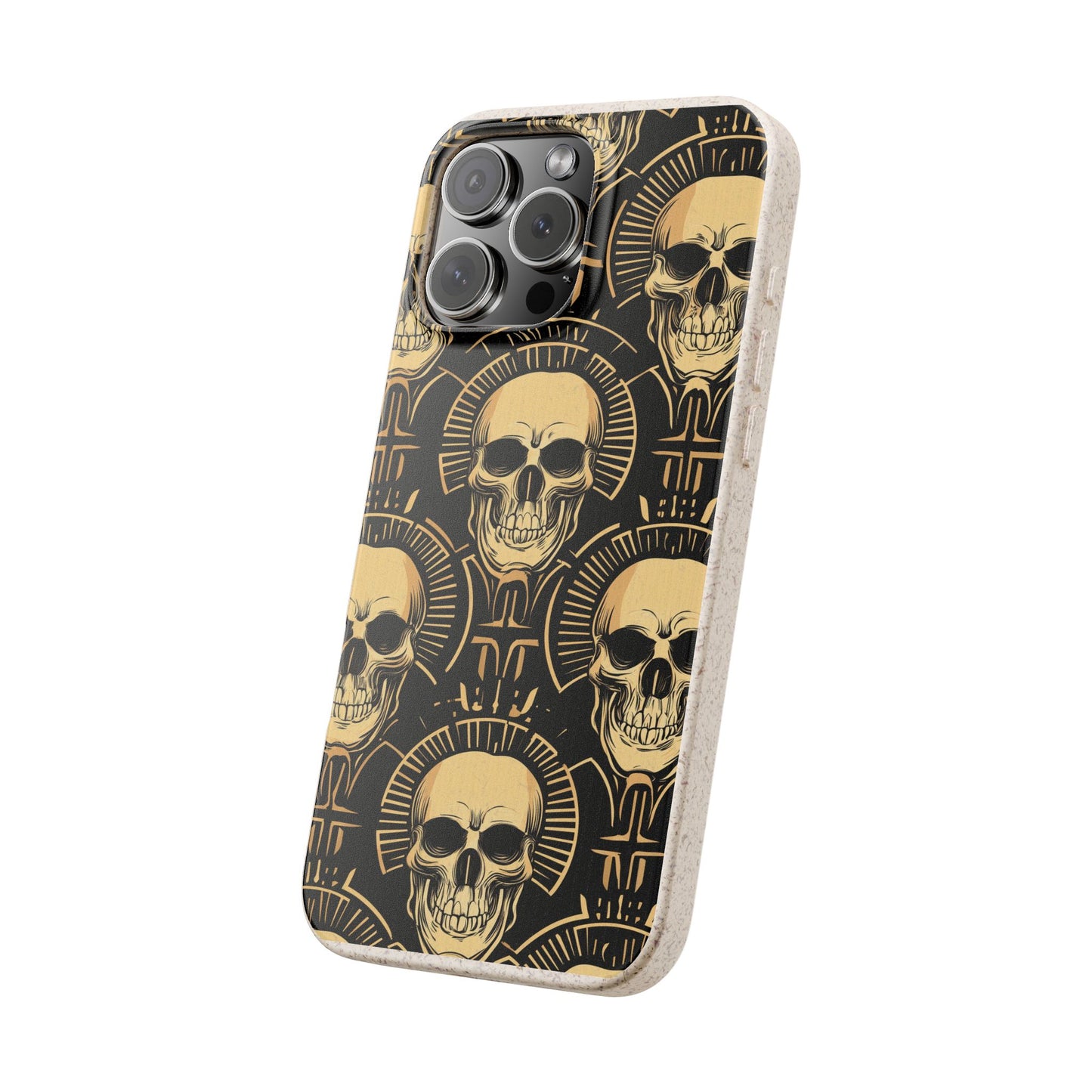 Skull Biodegradable Phone Case, Eco-Friendly iPhone Cover, Sustainable Gift, Cool Skull Design, Skull Art Accessories, Halloween Decor