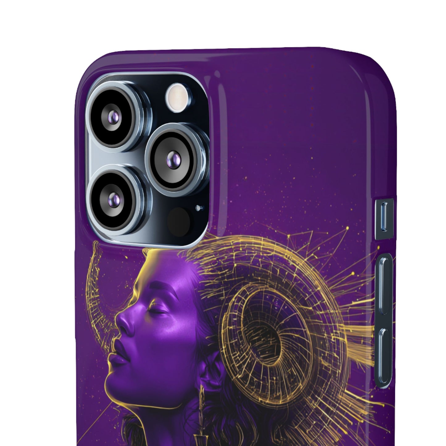 Purple & Gold Celestial Virgo Phone Case – Snap Cover for Samsung & iPhone