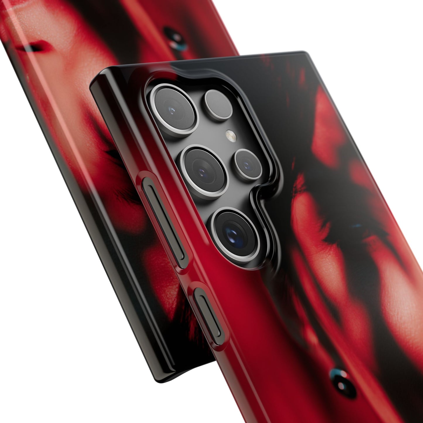 Stylish Snap Cases for Phone, Artistic Phone Cover, Unique Gifts, Red Aesthetic Case, Trendy Accessory, Vibrant Protection