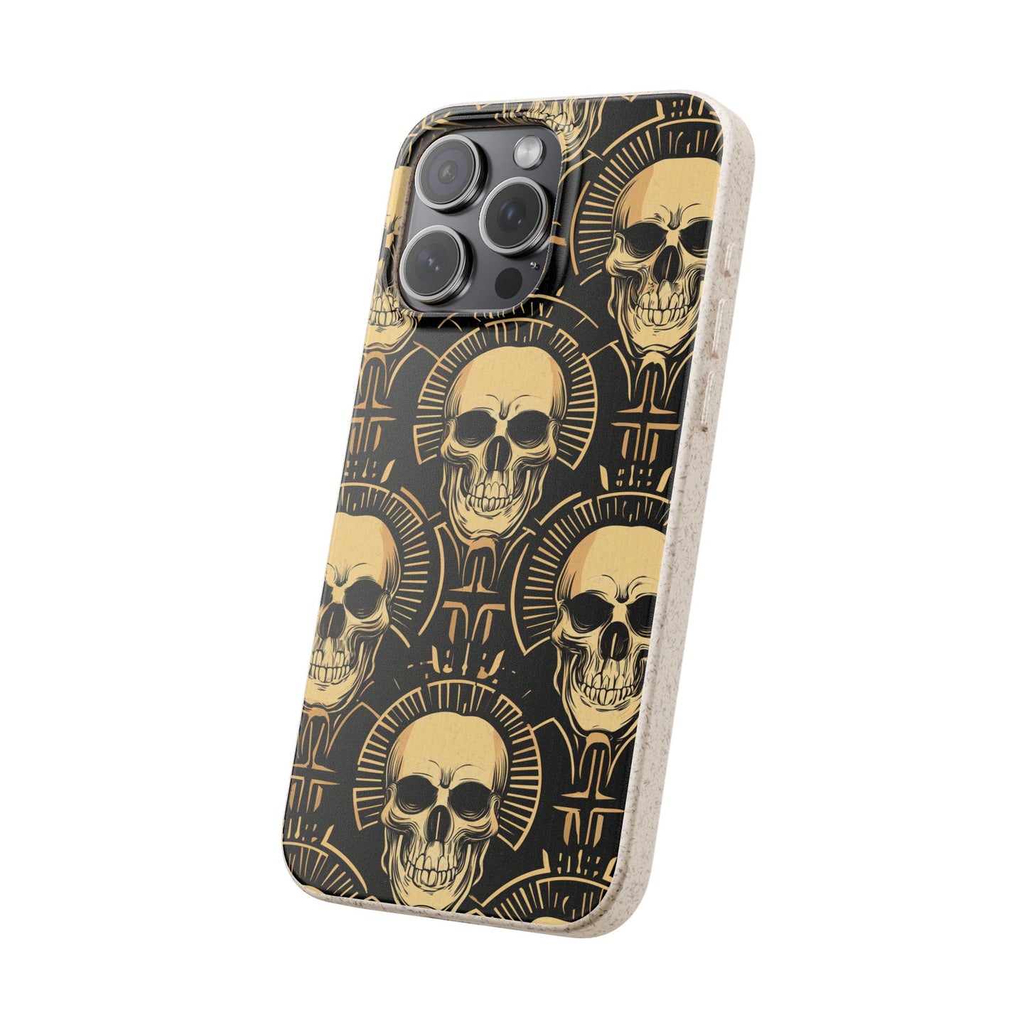 Skull Biodegradable Phone Case, Eco-Friendly iPhone Cover, Sustainable Gift, Cool Skull Design, Skull Art Accessories, Halloween Decor