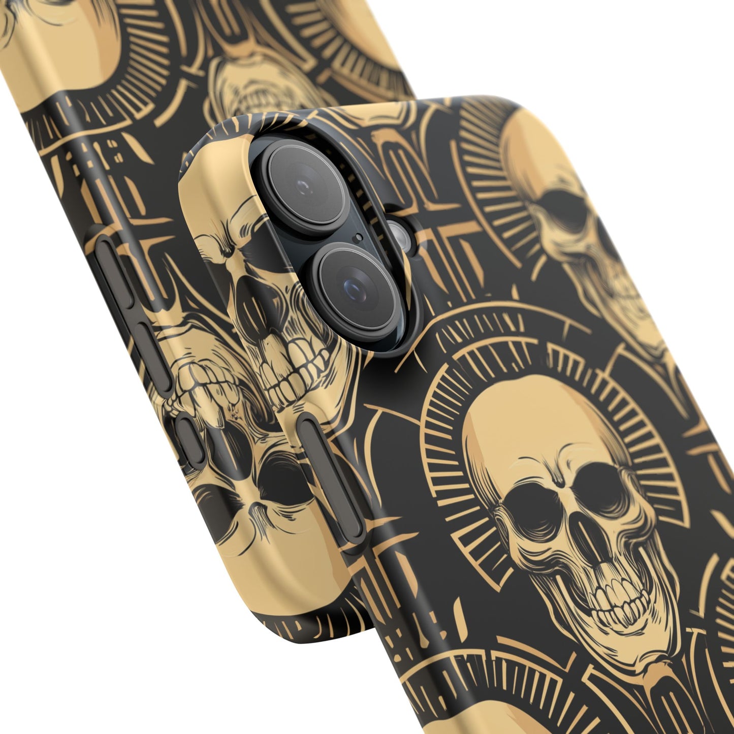 Skull Print Snap Case, Edgy Phone Cover for Goth Lovers, Protective Shell for Halloween, Unique Gift for Him or Her