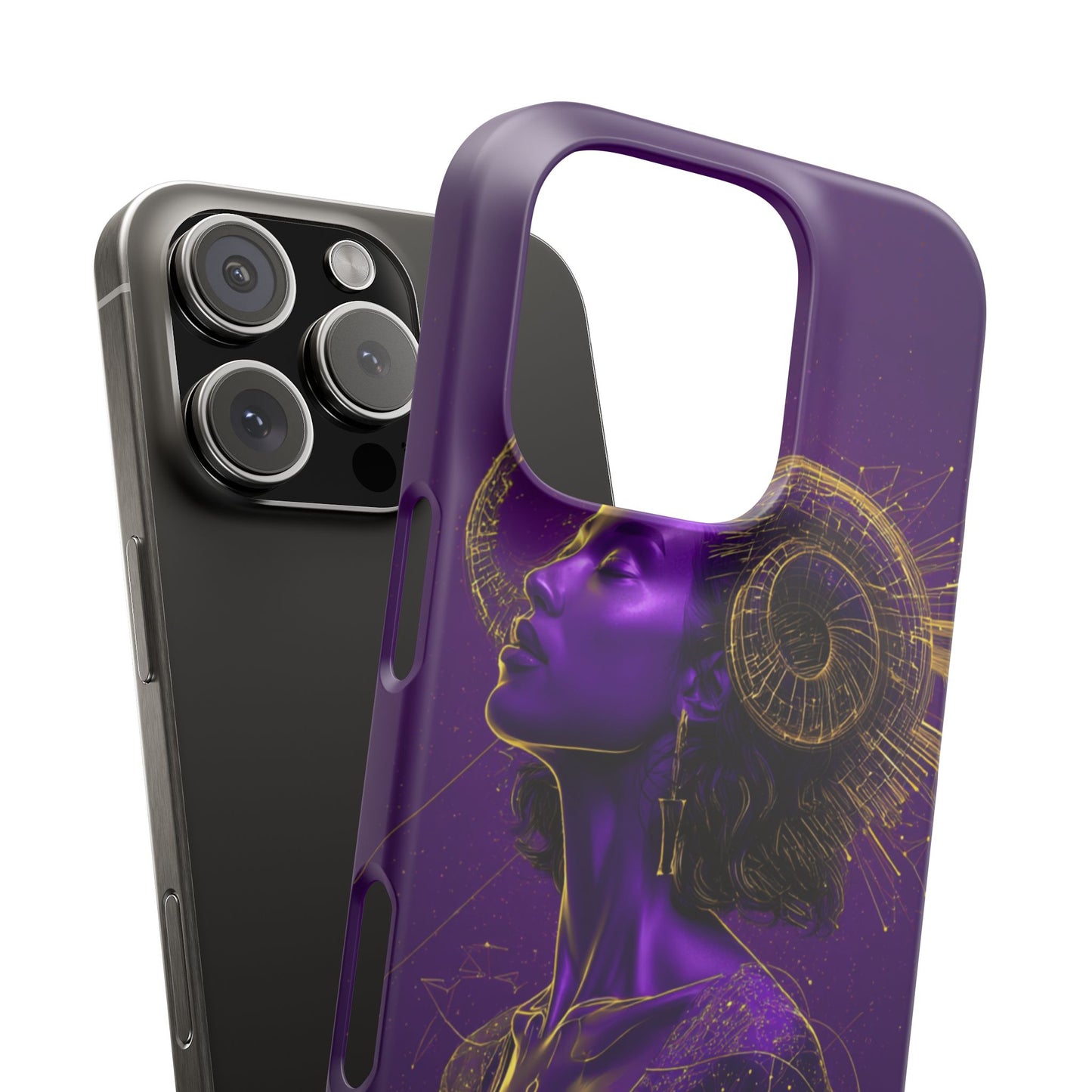 Purple & Gold Celestial Virgo Phone Case – Snap Cover for Samsung & iPhone