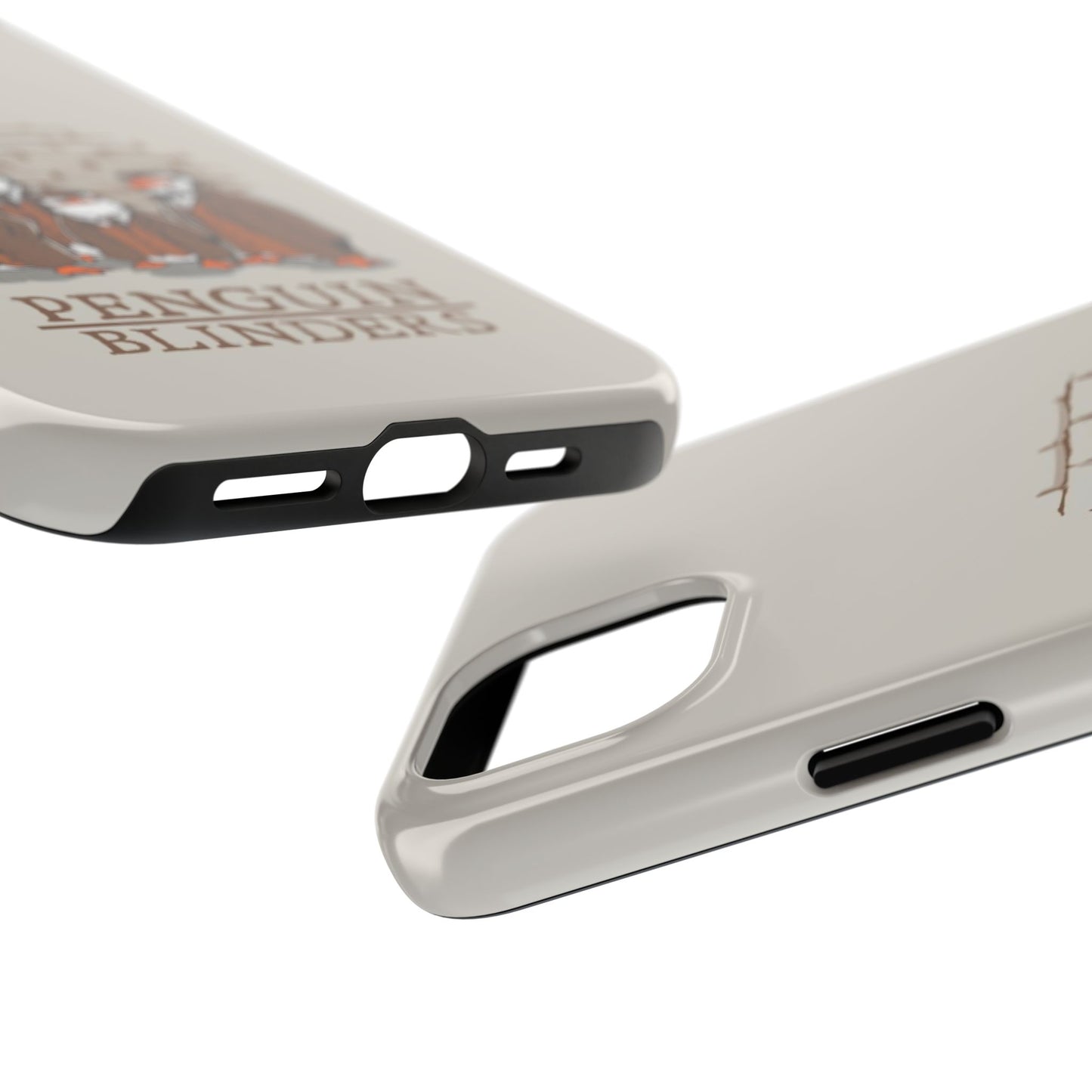 Penguin Blinders Vintage Grey Phone Case | iPhone 17 Tough Case