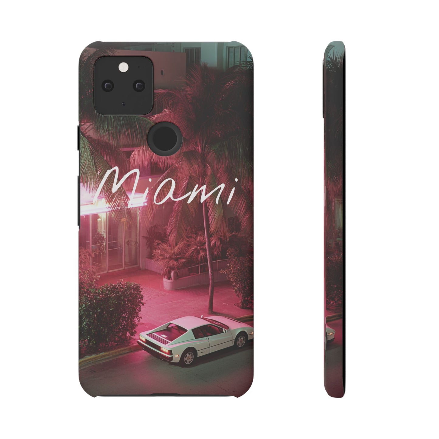 Miami Vibes Snap Case, Tropical Phone Cover, Summer Accessory, Gift for Travel Lovers, Neon Aesthetic, Beach-themed Tech