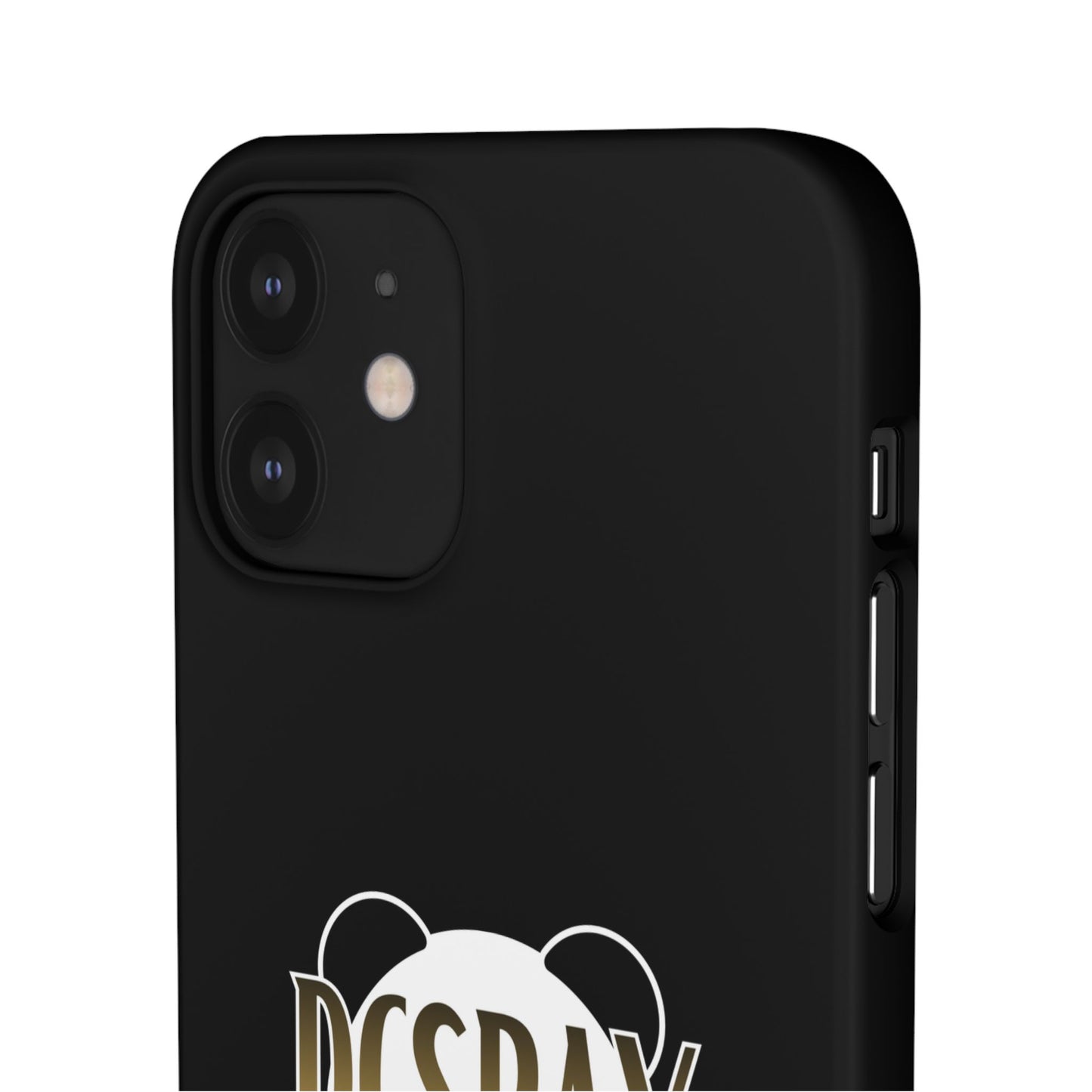 Phone Case — Glossy Black Custom "DCSBAY CUSTOM" Logo Snap Case