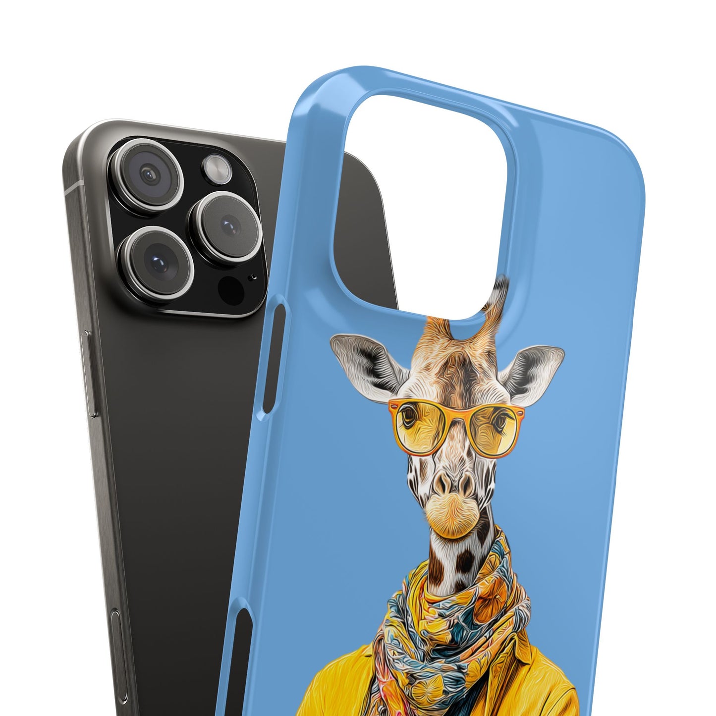 Giraffe Blue Snap Case Phone Cover for Animal Lover Iphone and Samsung models