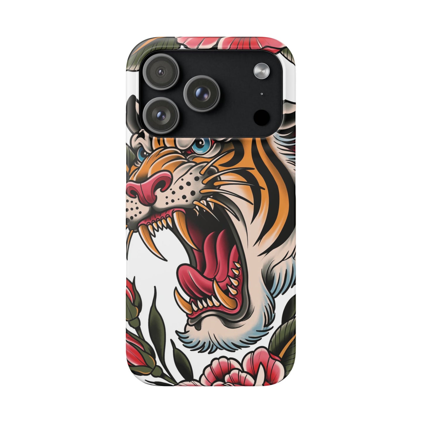 Tiger Floral Phone Case — Vintage Roaring Tiger Snap Case