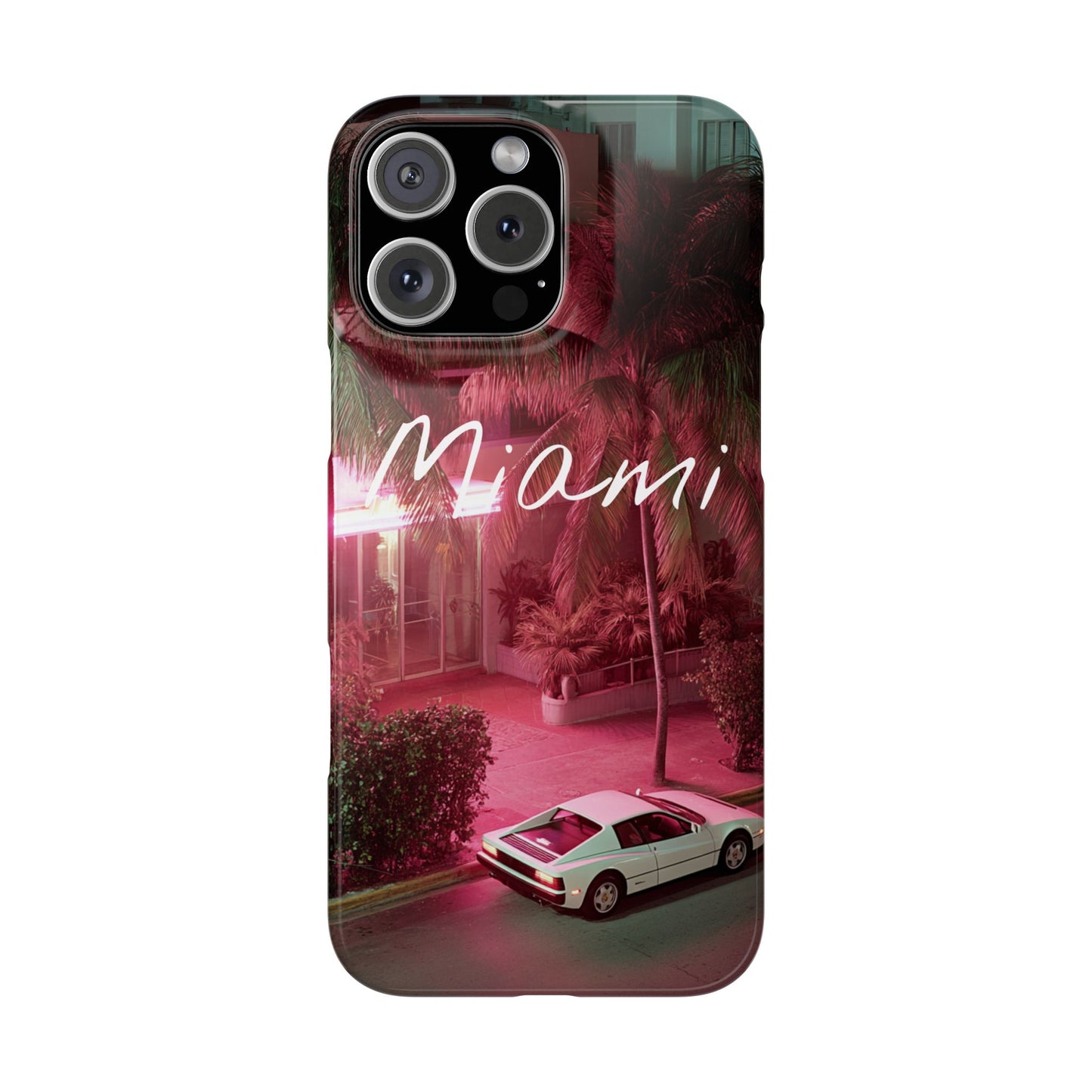 Miami Vibes Snap Case, Tropical Phone Cover, Summer Accessory, Gift for Travel Lovers, Neon Aesthetic, Beach-themed Tech