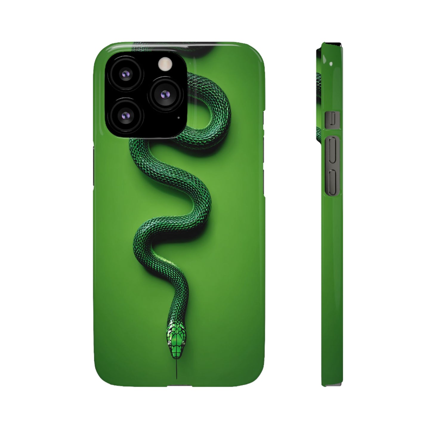 Green Snake Snap Case for iPhone, Stylish Phone Cover, Unique Gift, Trendy Accessory, Birthday, Nature Lover's Phone Case