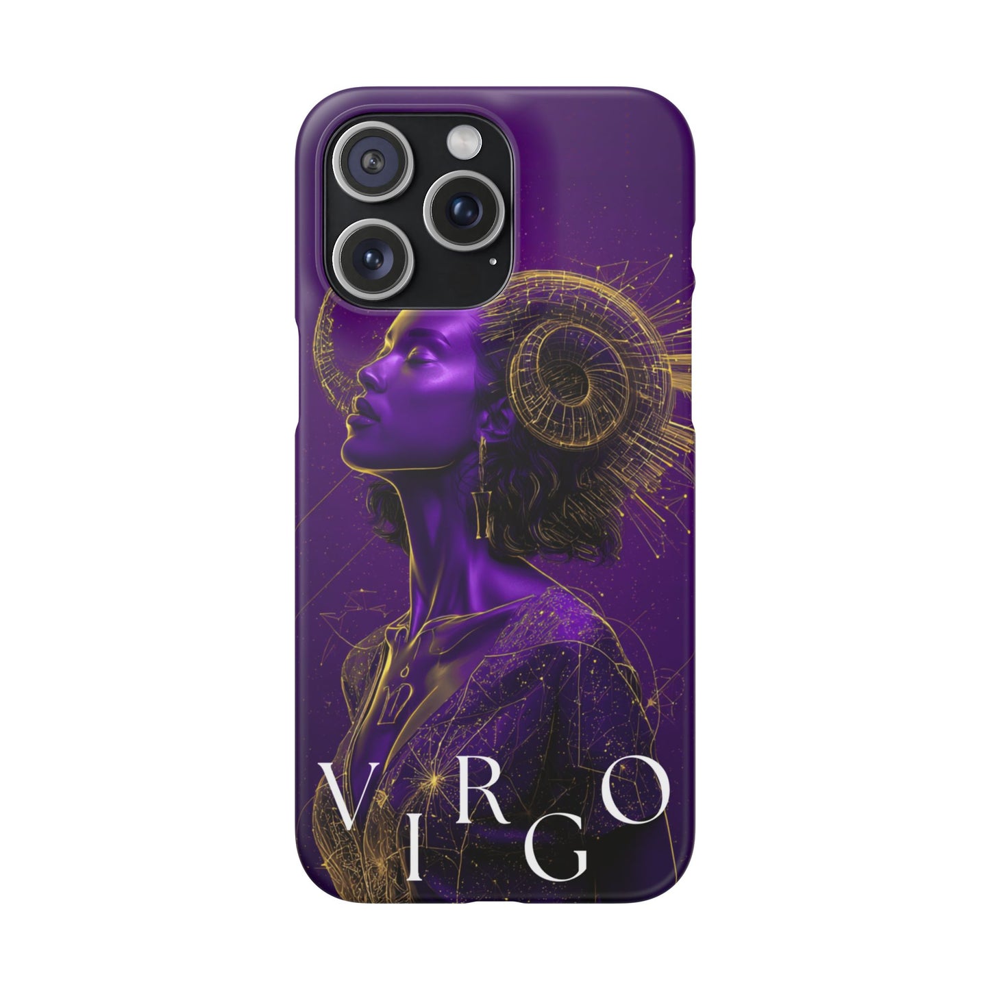 Purple & Gold Celestial Virgo Phone Case – Snap Cover for Samsung & iPhone