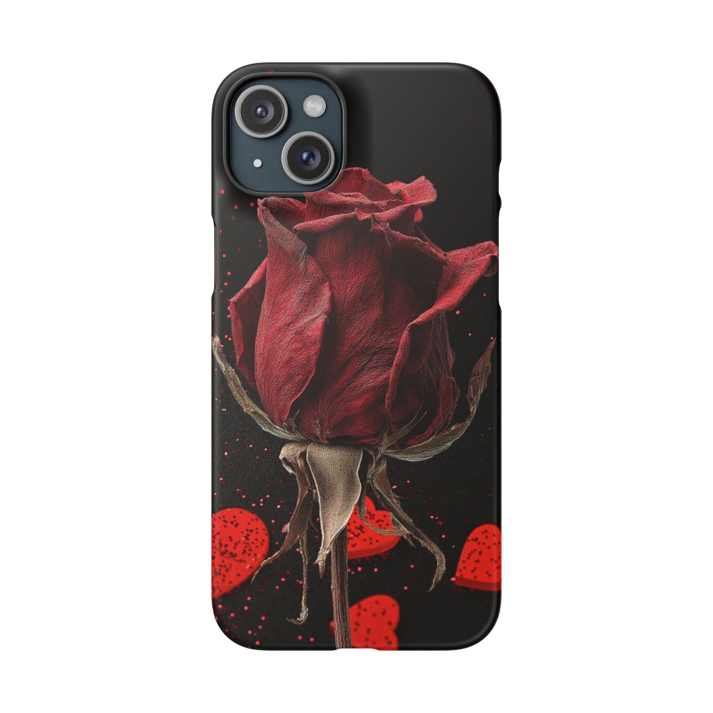 Romantic Rose Snap Case, Floral Phone Cover, Valentines Day Gift, Trendy Mobile Accessory, Heart Design Case, Elegant Phone Protector