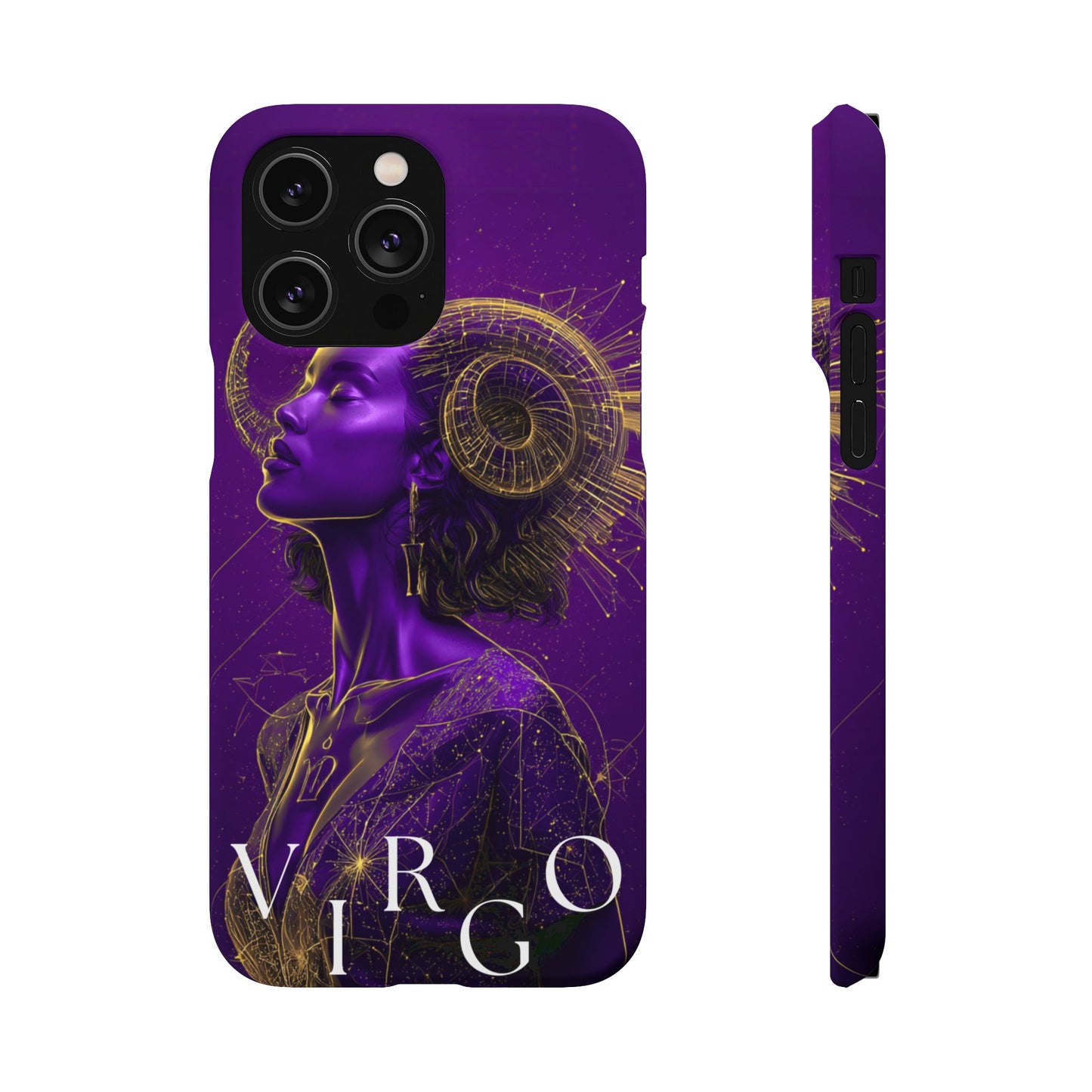 Purple & Gold Celestial Virgo Phone Case – Snap Cover for Samsung & iPhone